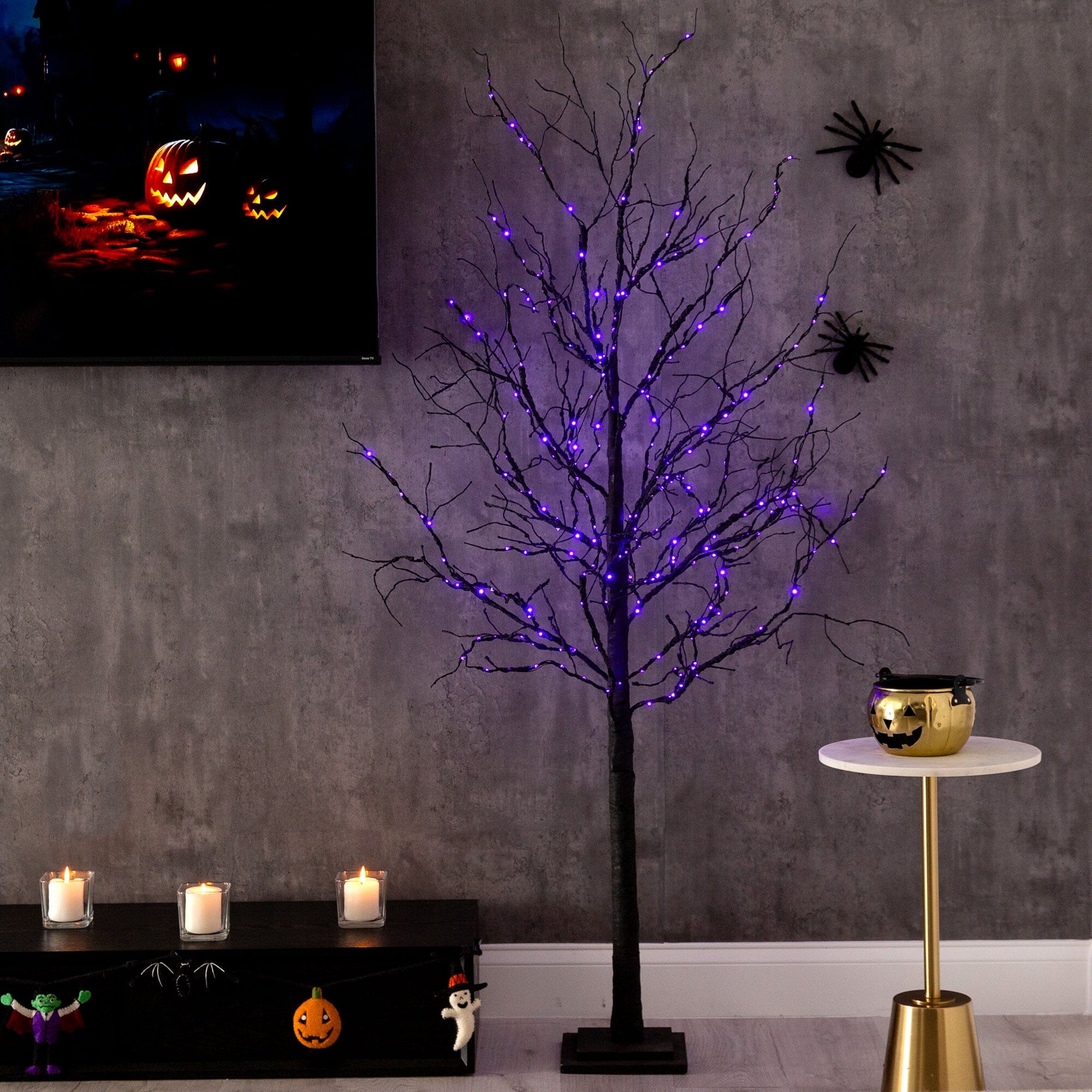 Shop For 6’ Pre - Lit Halloween Deluxe Black Twig Artificial Tree