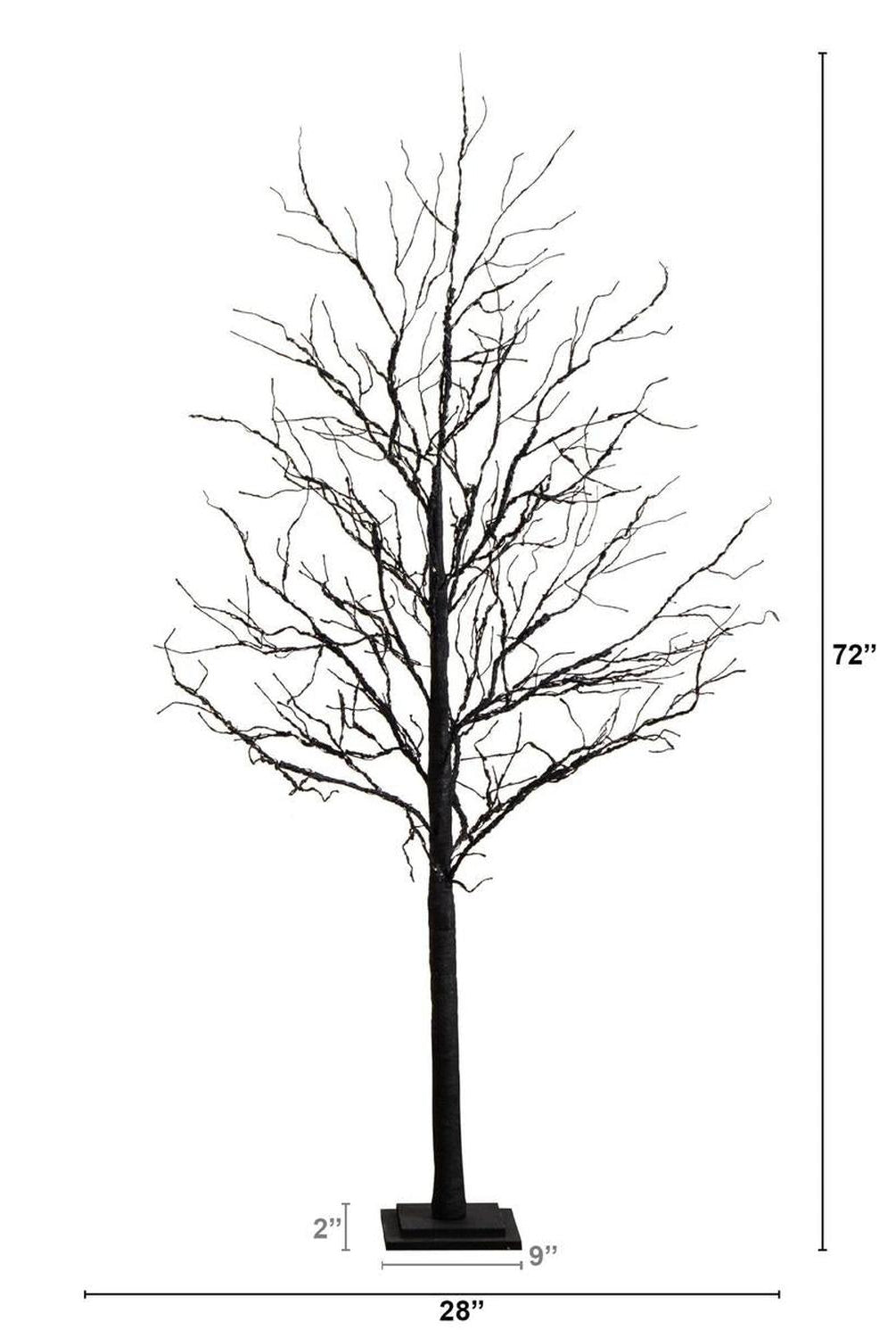 6’ Pre-Lit Halloween Deluxe Black Twig Artificial Tree