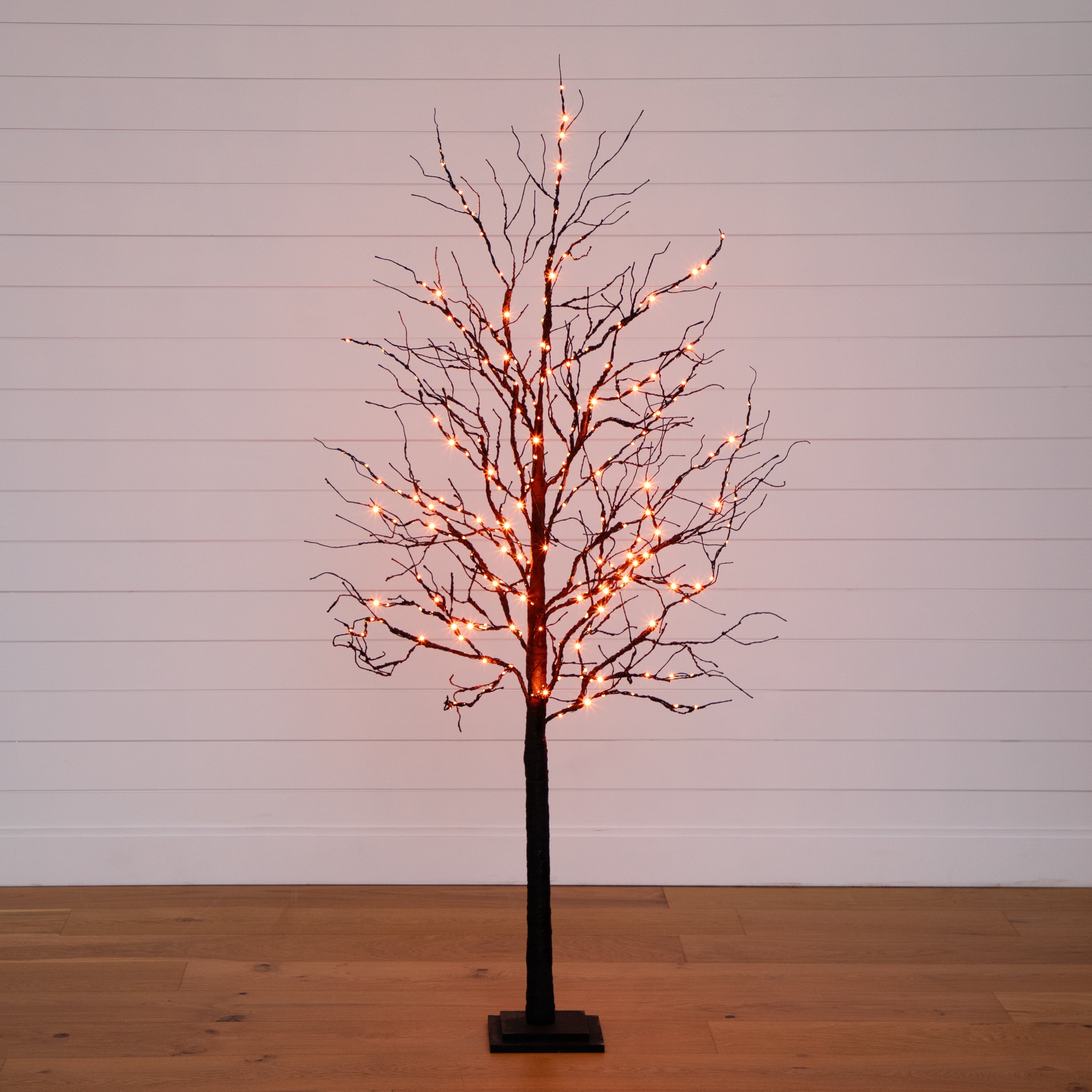 Shop For 6’ Pre - Lit Halloween Deluxe Black Twig Artificial Tree