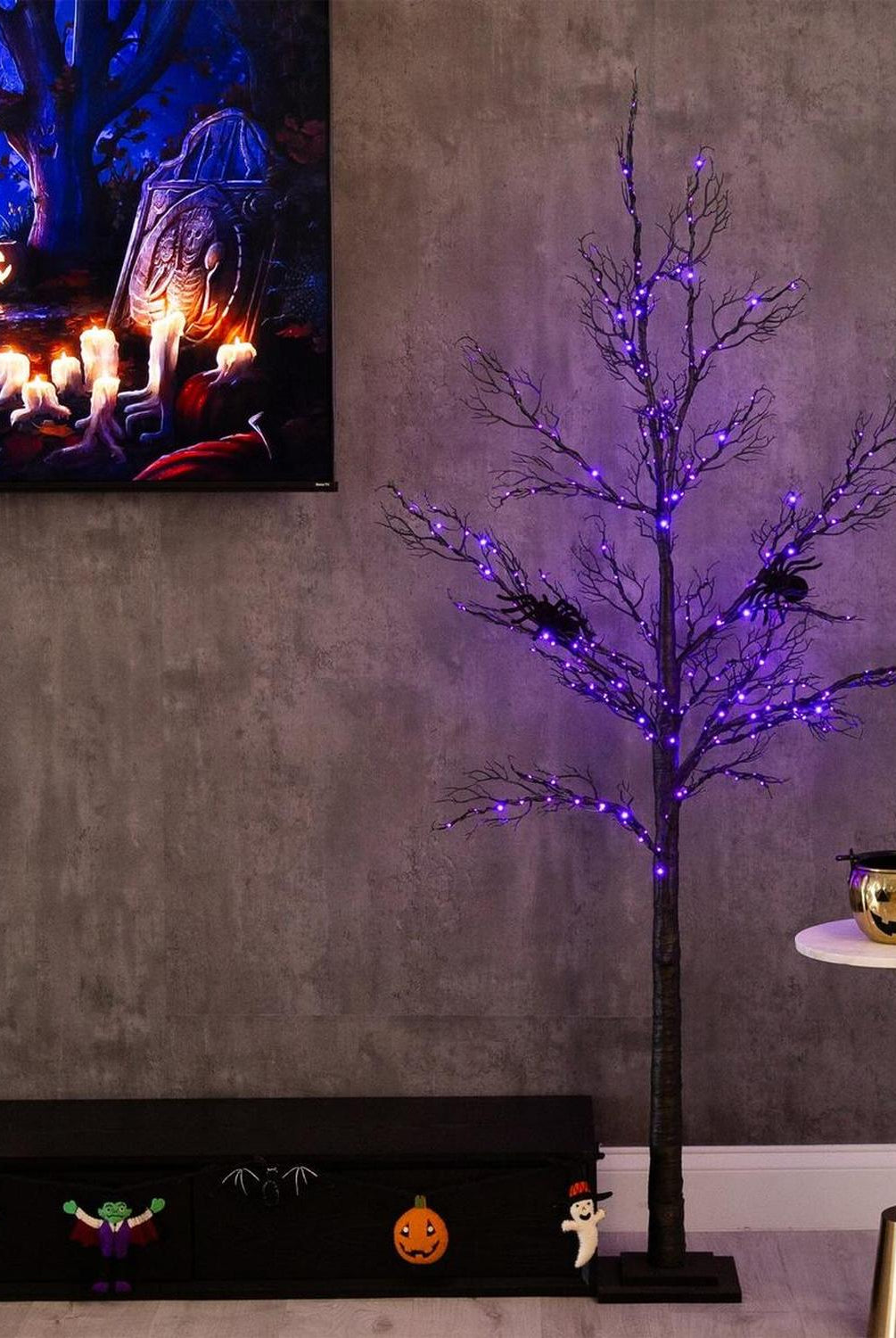 6’ Pre-Lit Halloween Minimalist Twig Artificial Tree