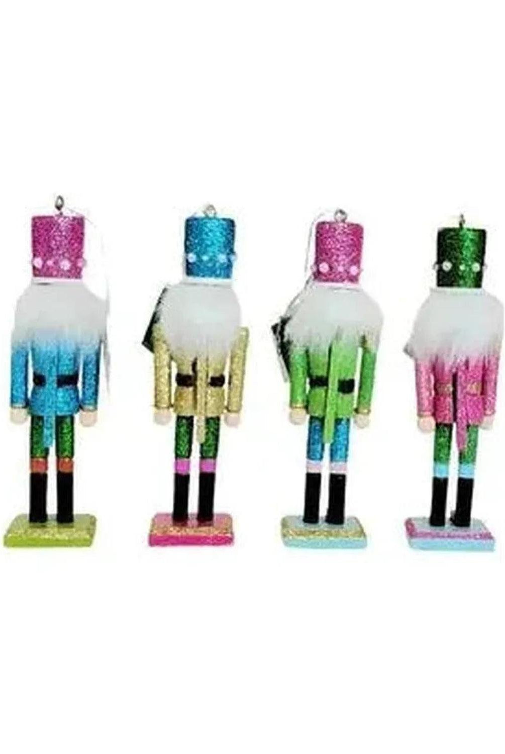 6" Preppy Bright Color Nutcracker Ornaments With Pearls