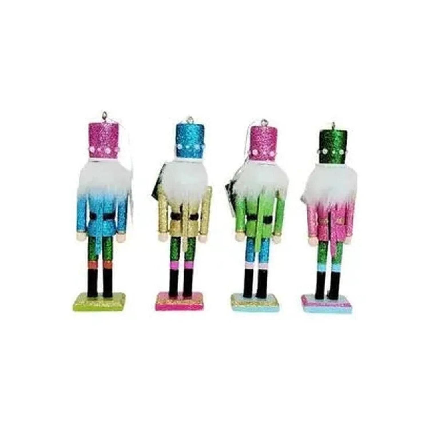 6" Preppy Bright Color Nutcracker Ornaments With Pearls