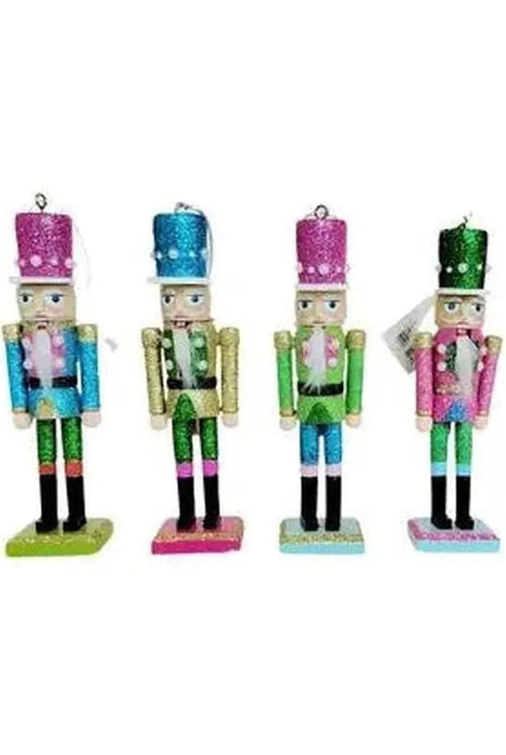 6" Preppy Bright Color Nutcracker Ornaments With Pearls