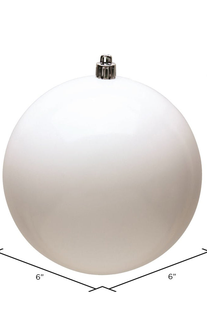 Shop For 6" White Shiny Ball Christmas Ornaments