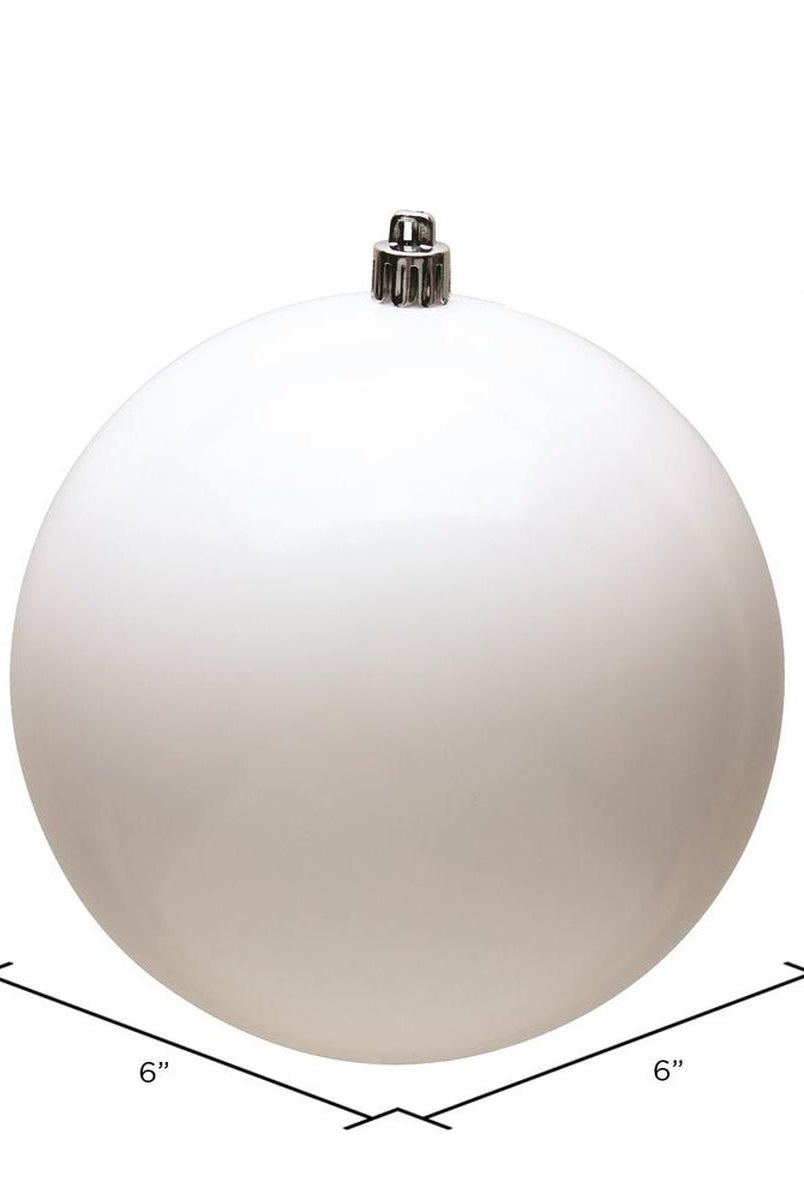 Shop For 6" White Shiny Ball Christmas Ornaments