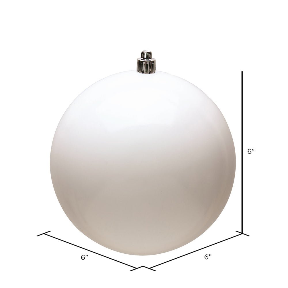 Shop For 6" White Shiny Ball Christmas Ornaments