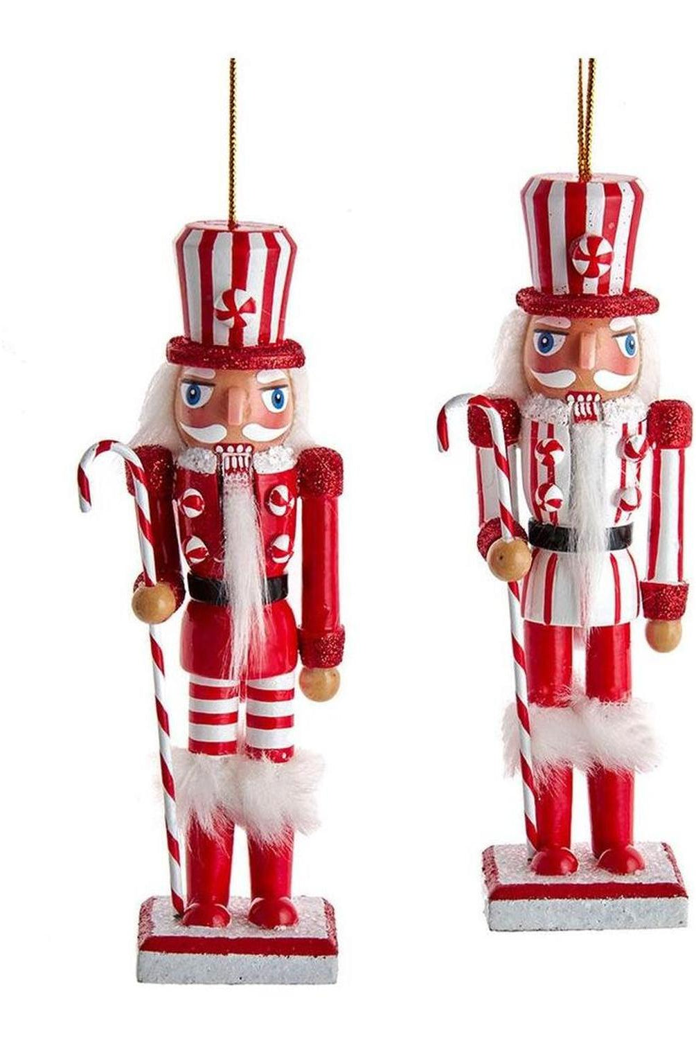 6" Wooden Peppermint Nutcracker Ornaments