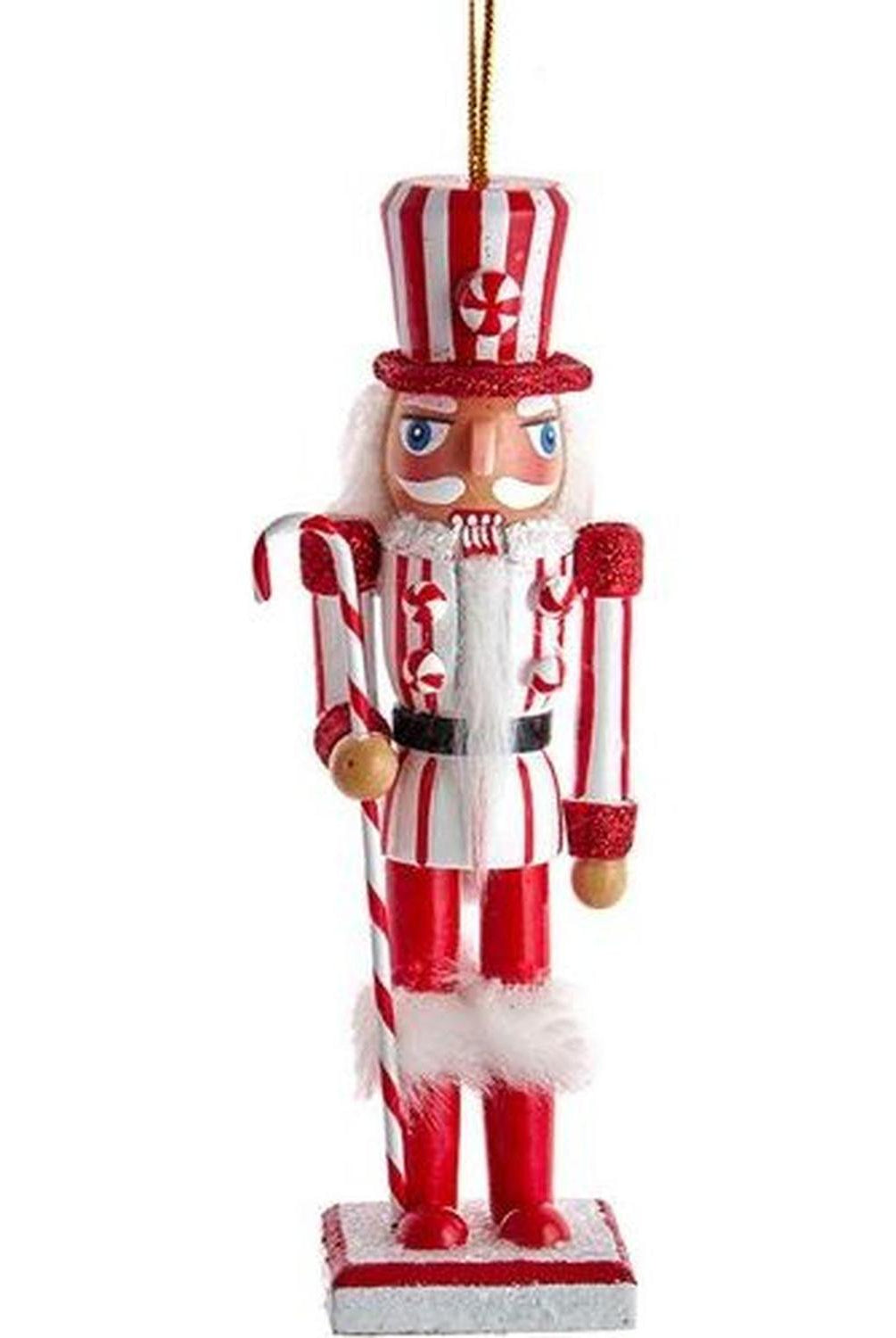 6" Wooden Peppermint Nutcracker Ornaments