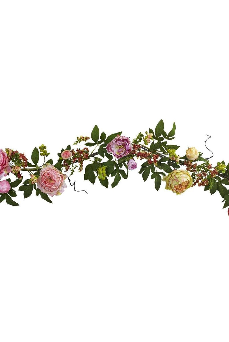 Shop For 60'' Mixed Peony & Berry Garland