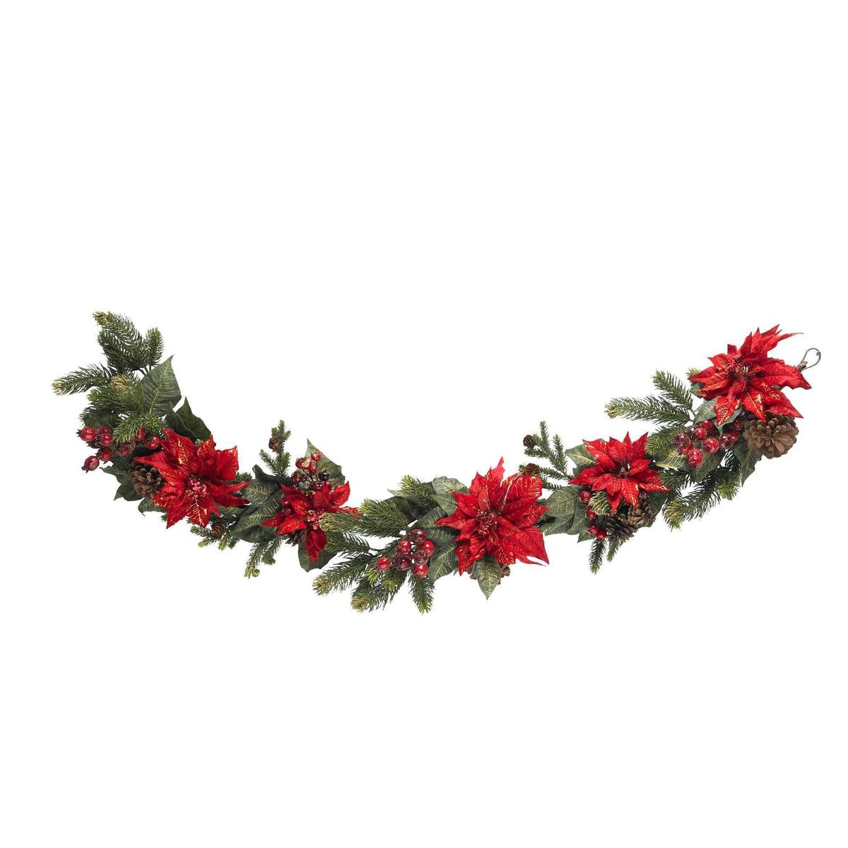 Shop For 60" Poinsettia & Berry Garland