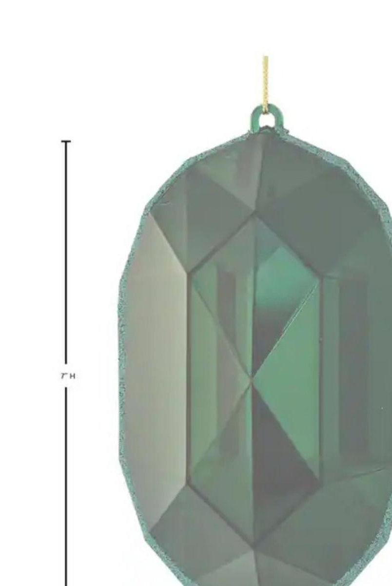Shop For 6.5" Acrylic Oval Jewel Ornament: Emerald Green
