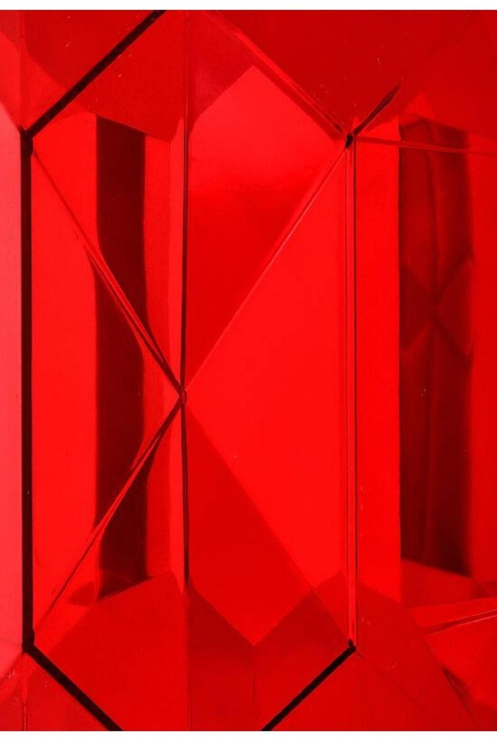 6.5" Acrylic Oval Jewel Ornament: Red