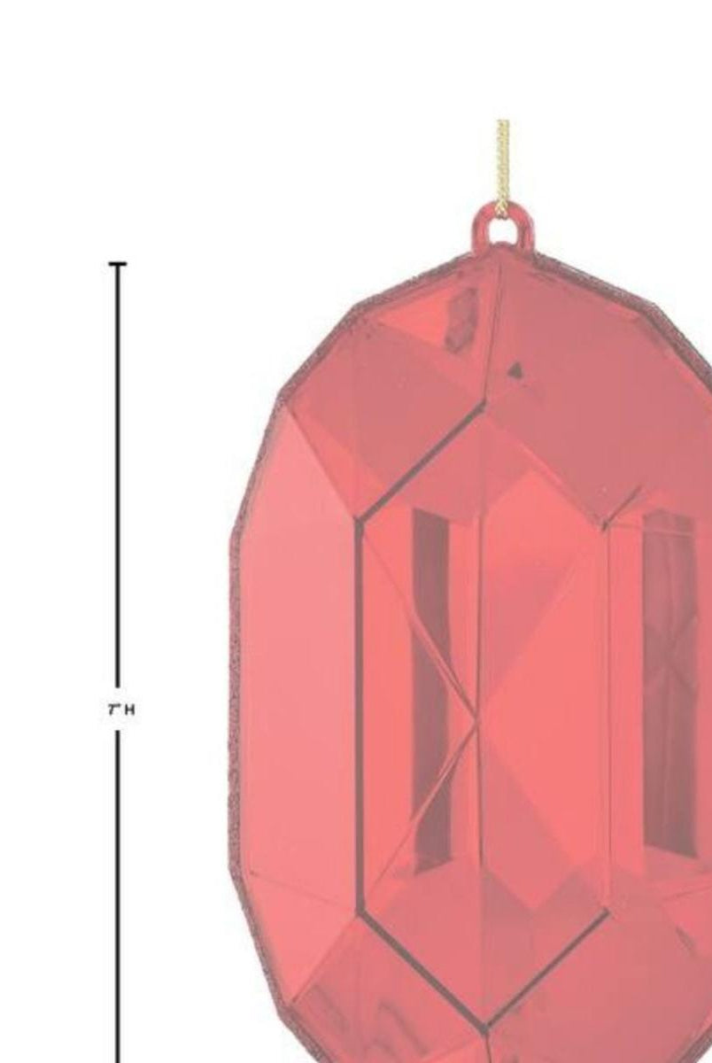 Shop For 6.5" Acrylic Oval Jewel Ornament: Red
