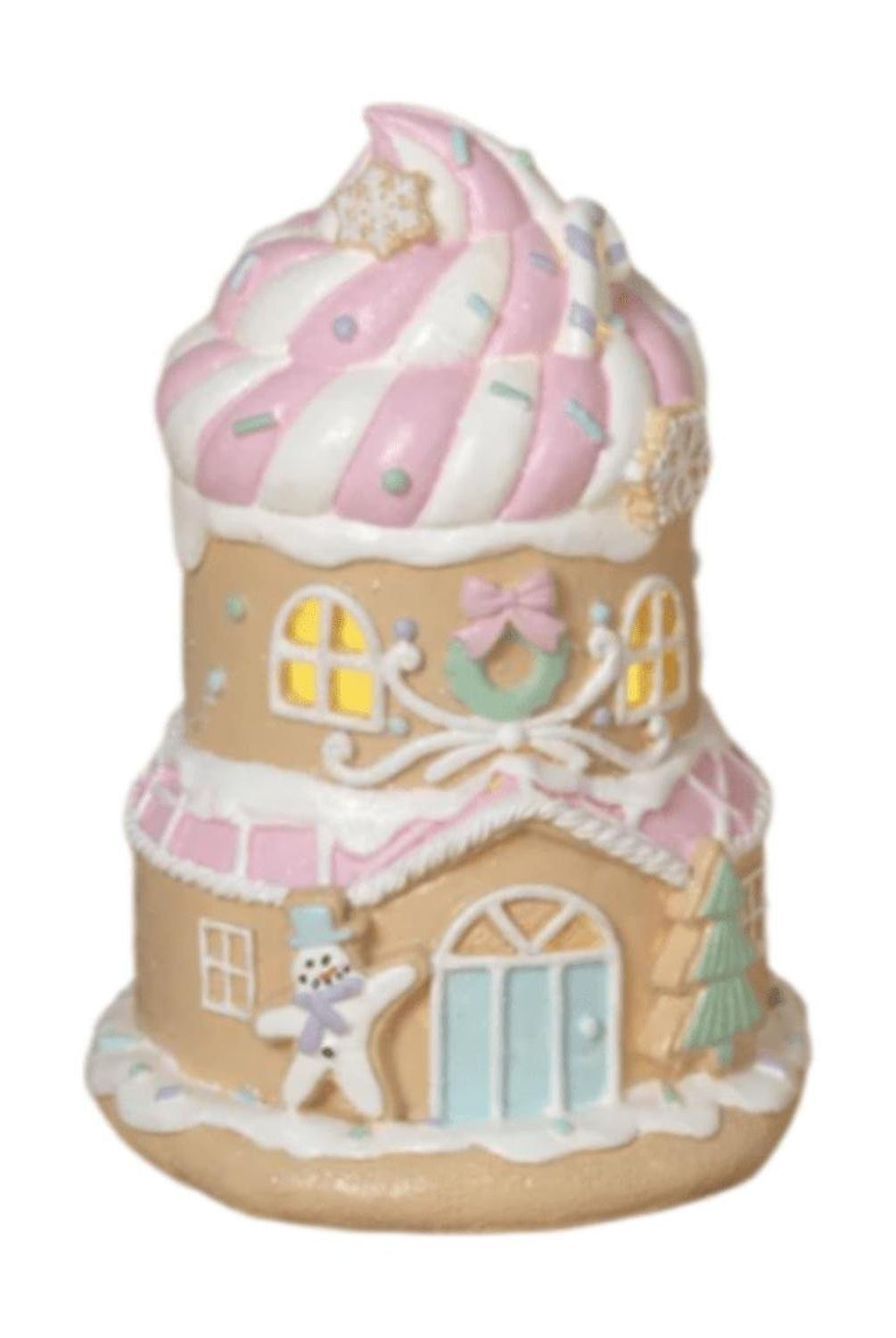 6.5" Lighted Resin Holiday Ice Cream House