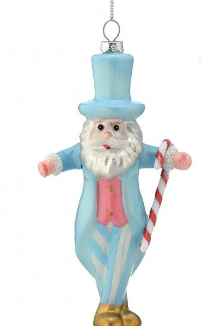 Shop For 6.5in Ice Blue Peppermint Santa Ornament