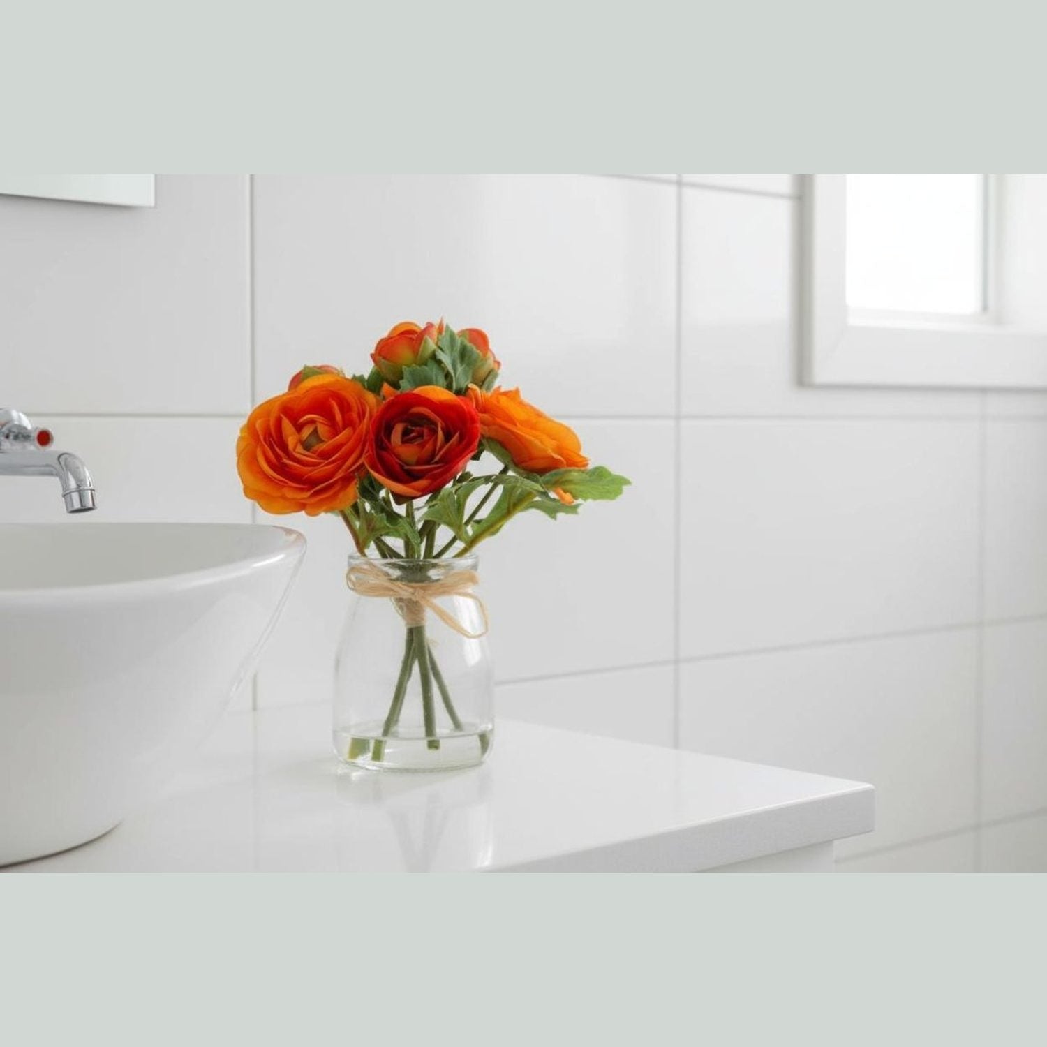 Shop For 6.75 Inch Orange Ranunculus in Vase