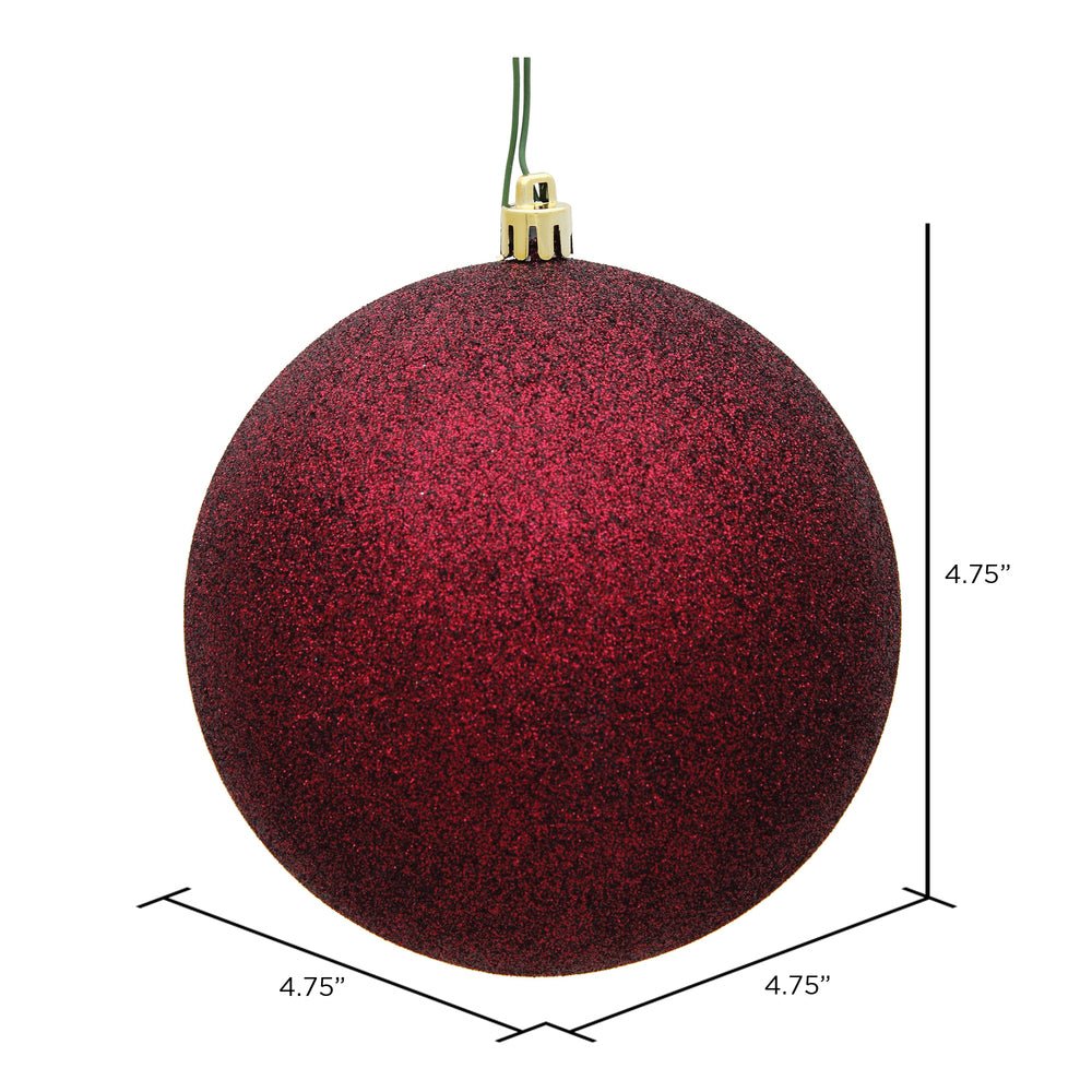 Shop For 6in Burgundy Glitter Christmas Ball Ornament (Set of 4)