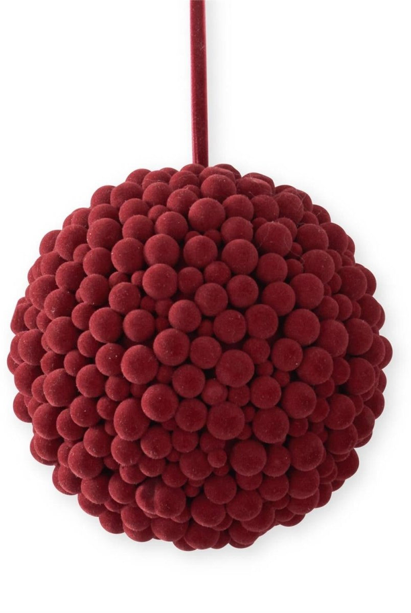Shop For 6in Burgundy Multi Size Pompom Ball Ornament