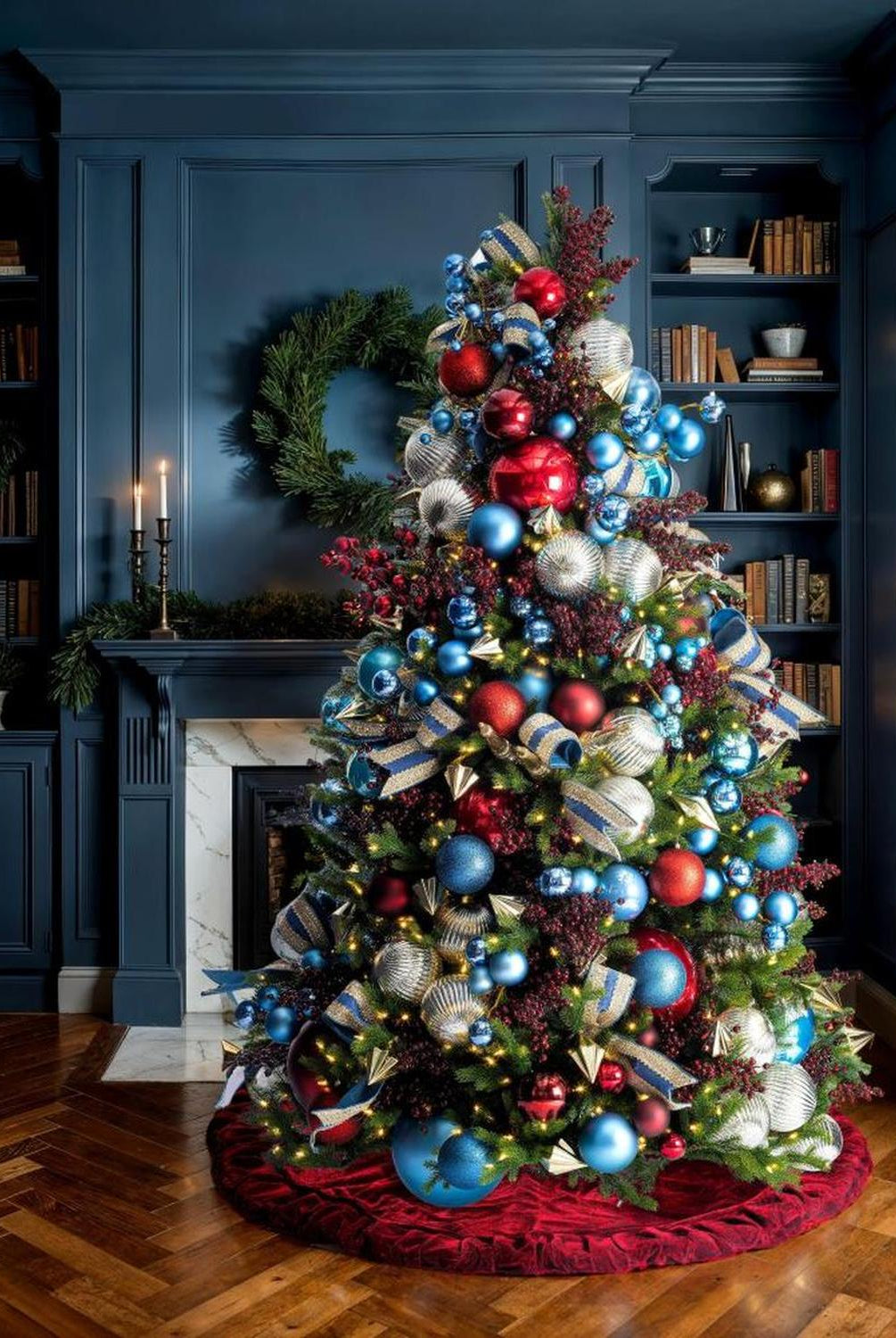 Shop For 6in Denim Blue Pearl Ball Ornament (4 pack)