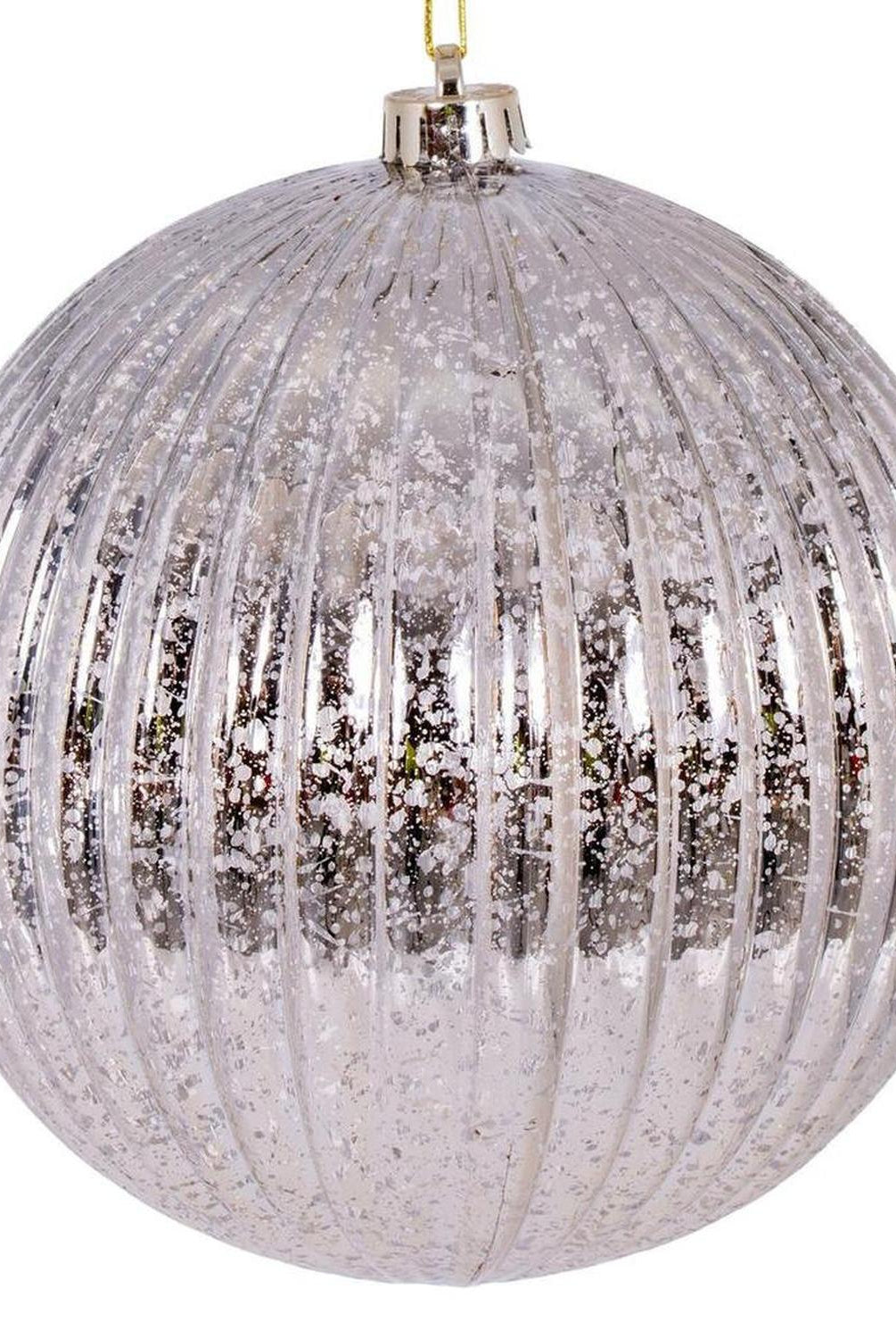 Shop For 6in Oat Shiny Lined Mercury Ball Ornament (4 pack)