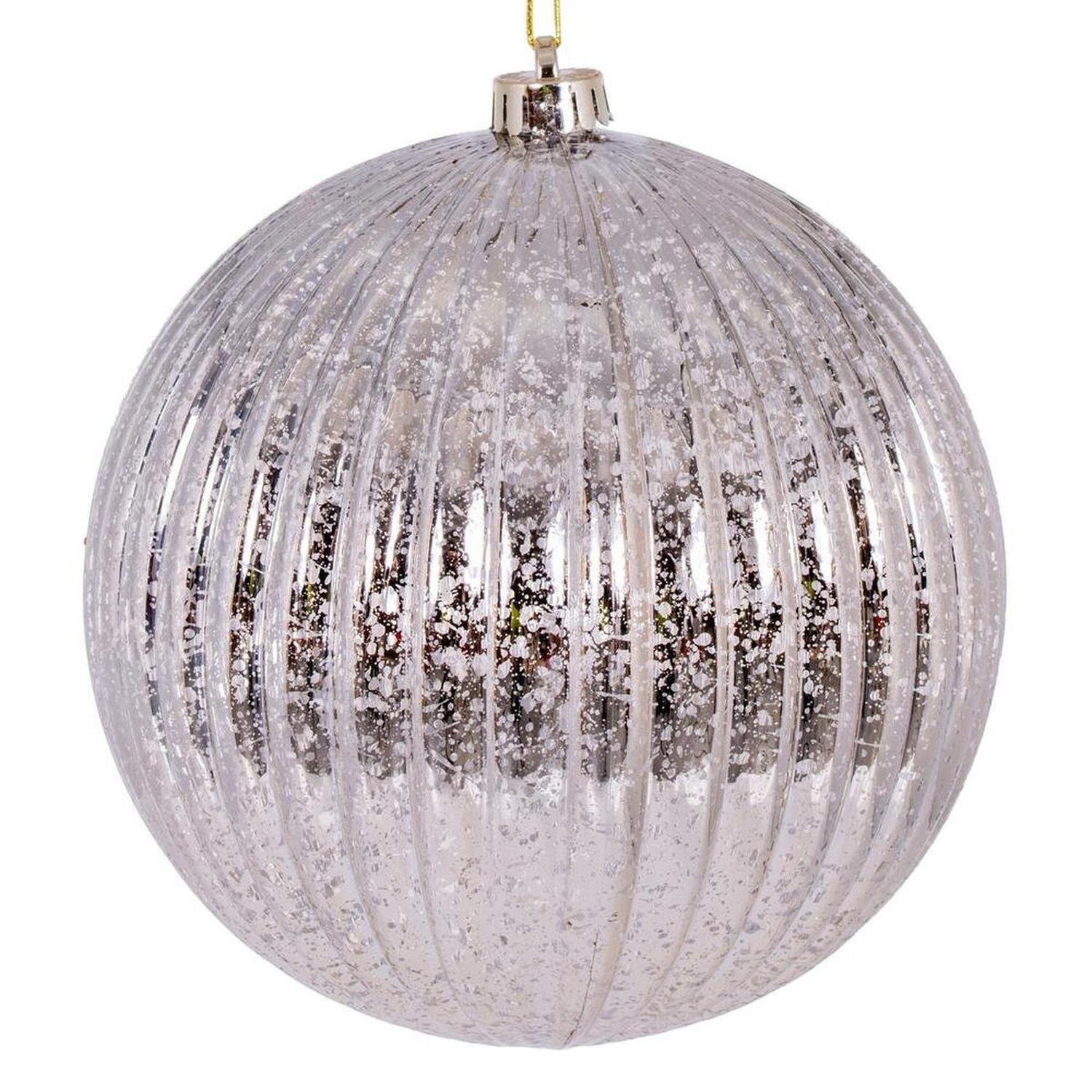 Shop For 6in Oat Shiny Lined Mercury Ball Ornament (4 pack)