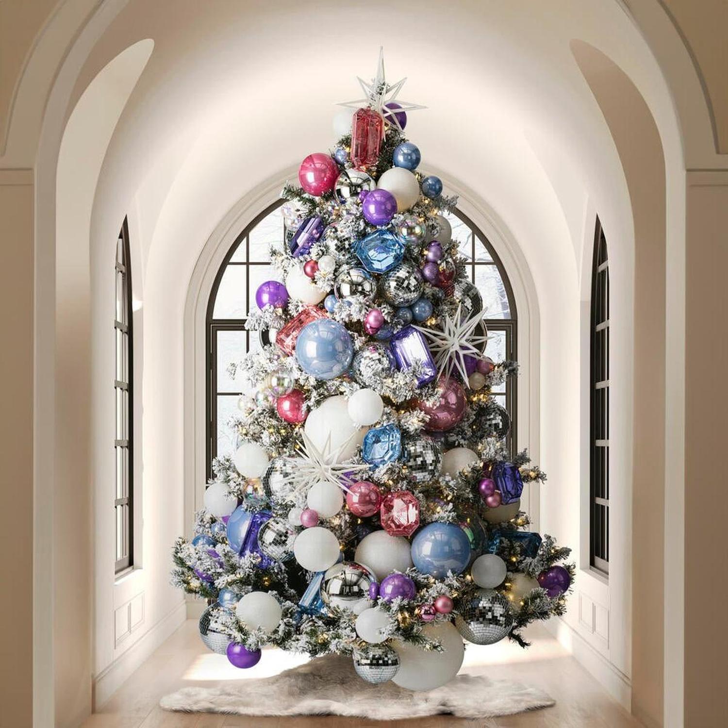 6in Pink Pearl UV Drilled Ball Ornament (4 pack)