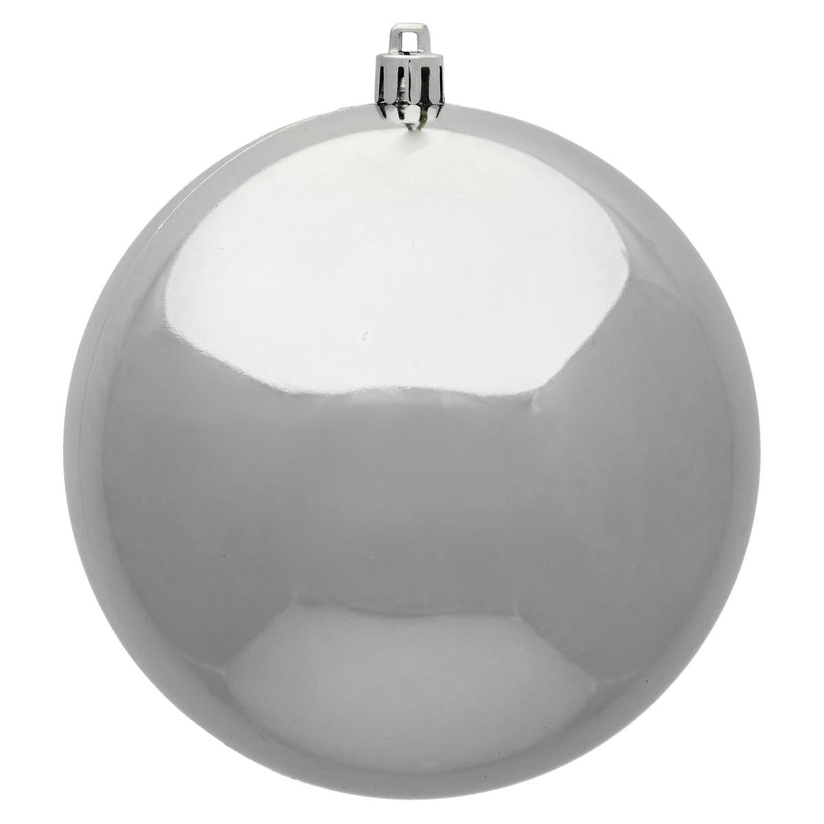 Shop For 6in Silver Shiny Ball Ornaments (4 pack)