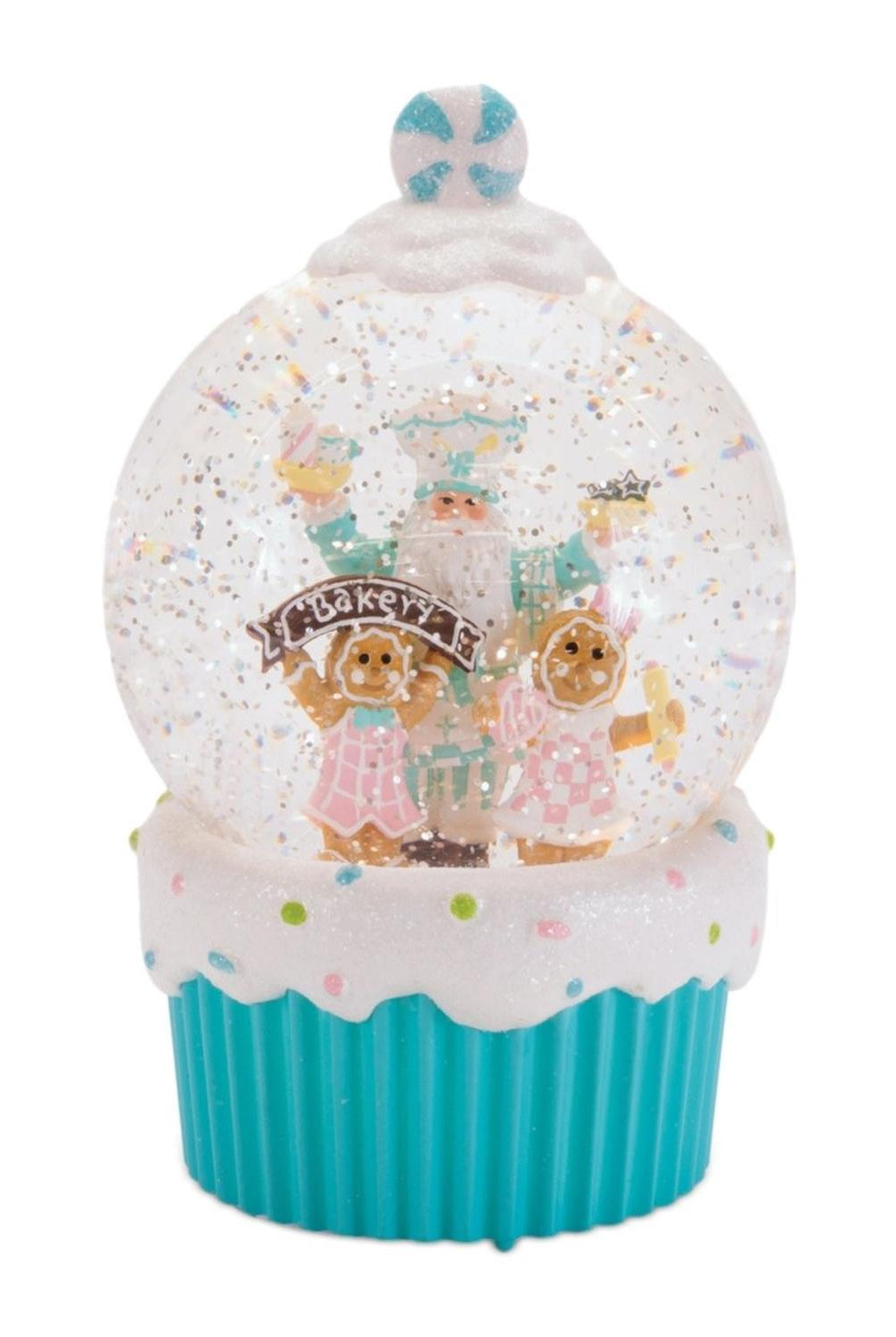 7" Cupcake Santa Snow Globe
