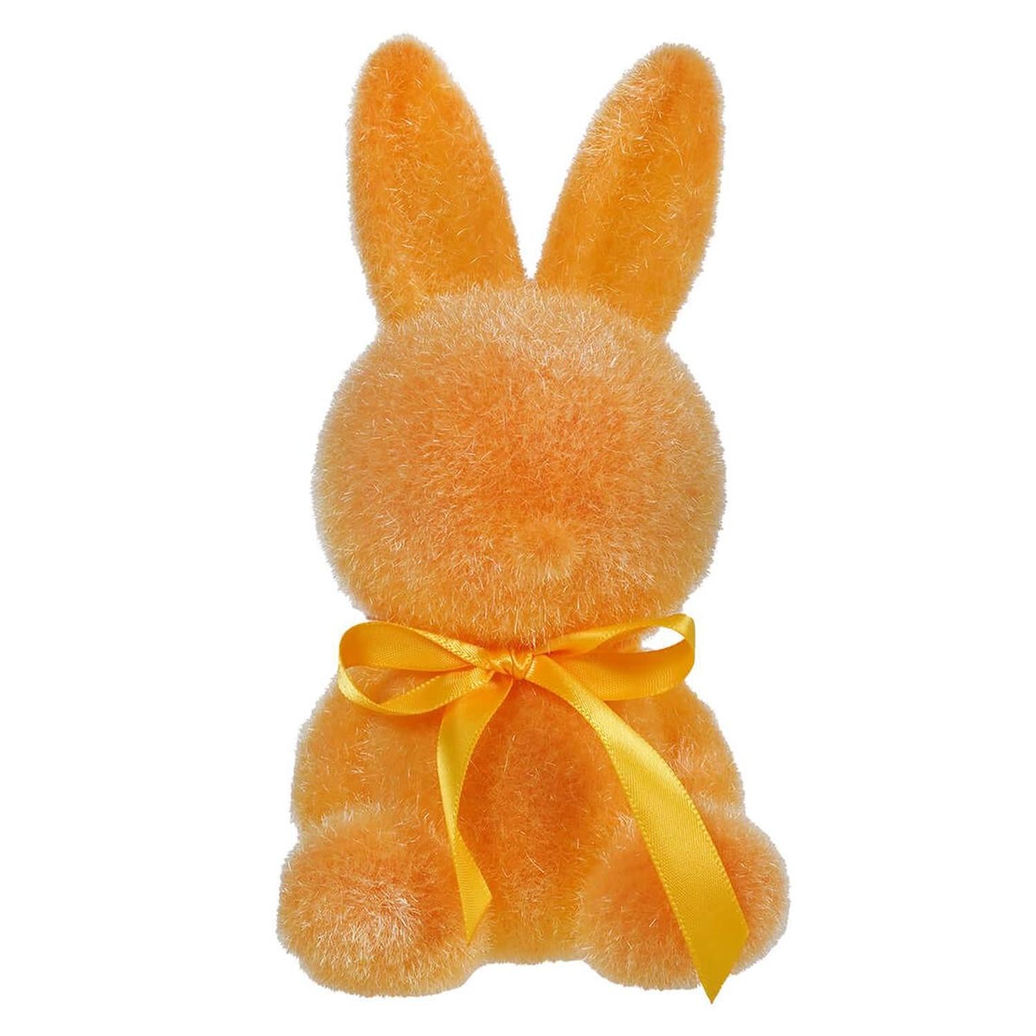 7" Flocked Sitting Bunny (Assorted Colors)