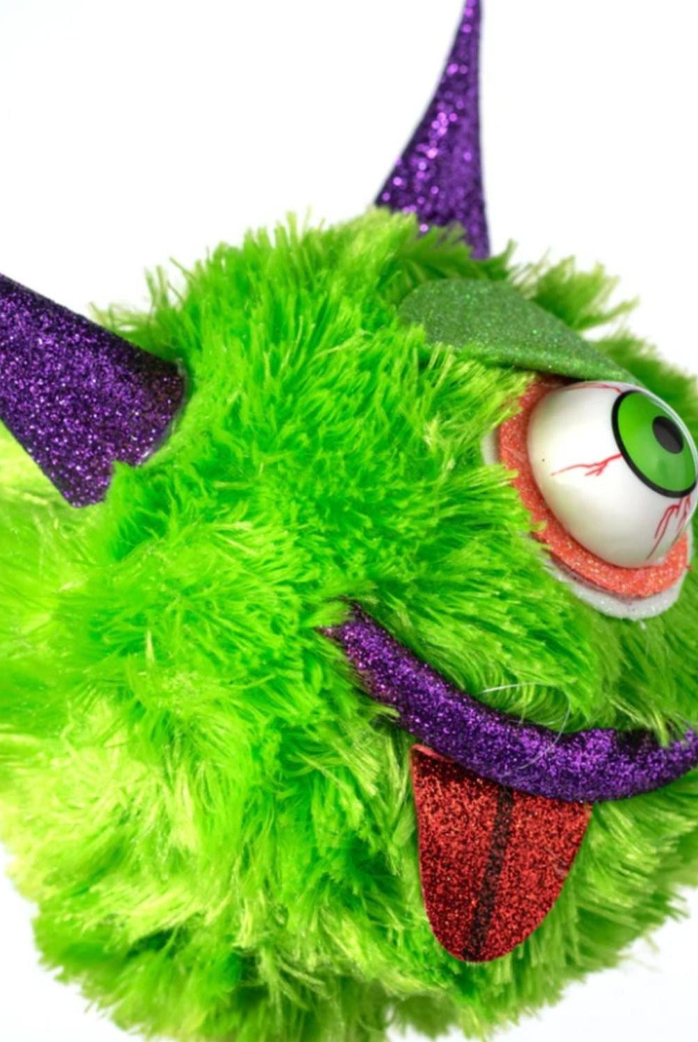 7" Furry Monster Ornament: Green