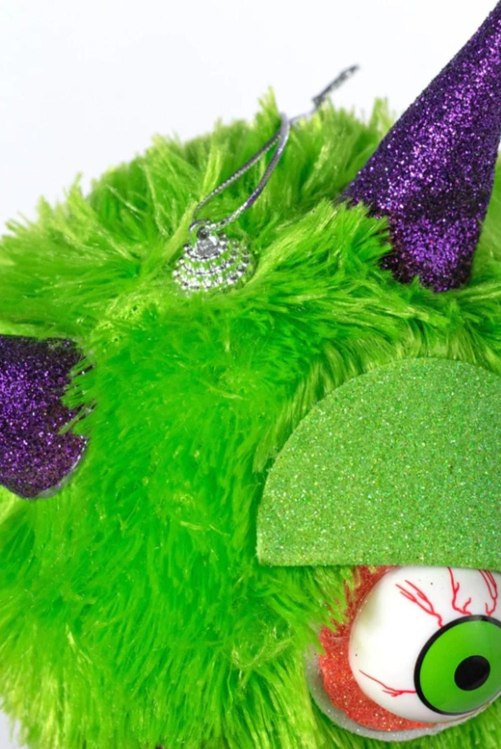 7" Furry Monster Ornament: Green