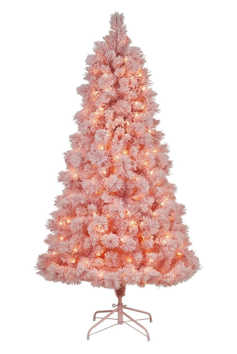 7' Holiday Pink Cashmere Christmas Tree with 300 lights and 599 Bendable Branches