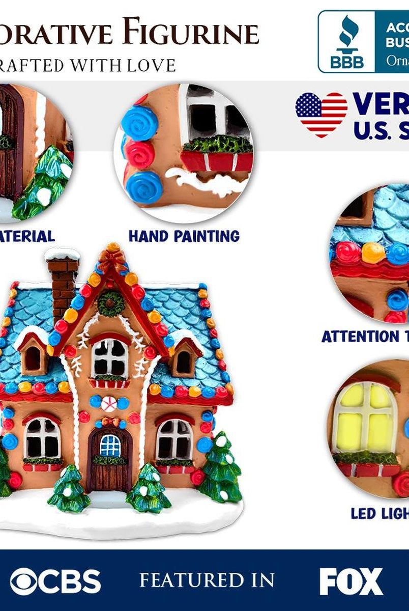 Shop For 7" LED Whimsically Sweet Gingerbread House