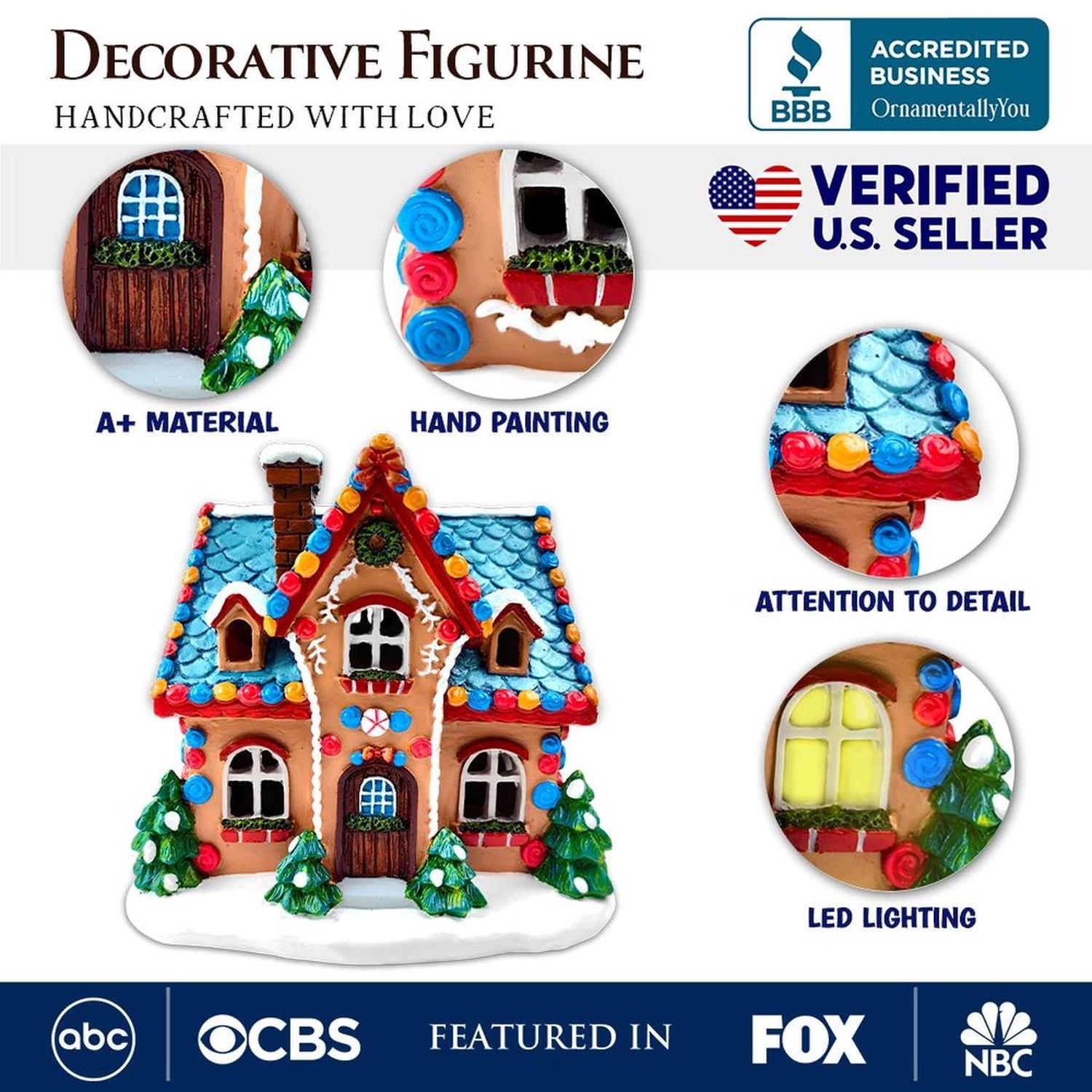 7" LED Whimsically Sweet Gingerbread House