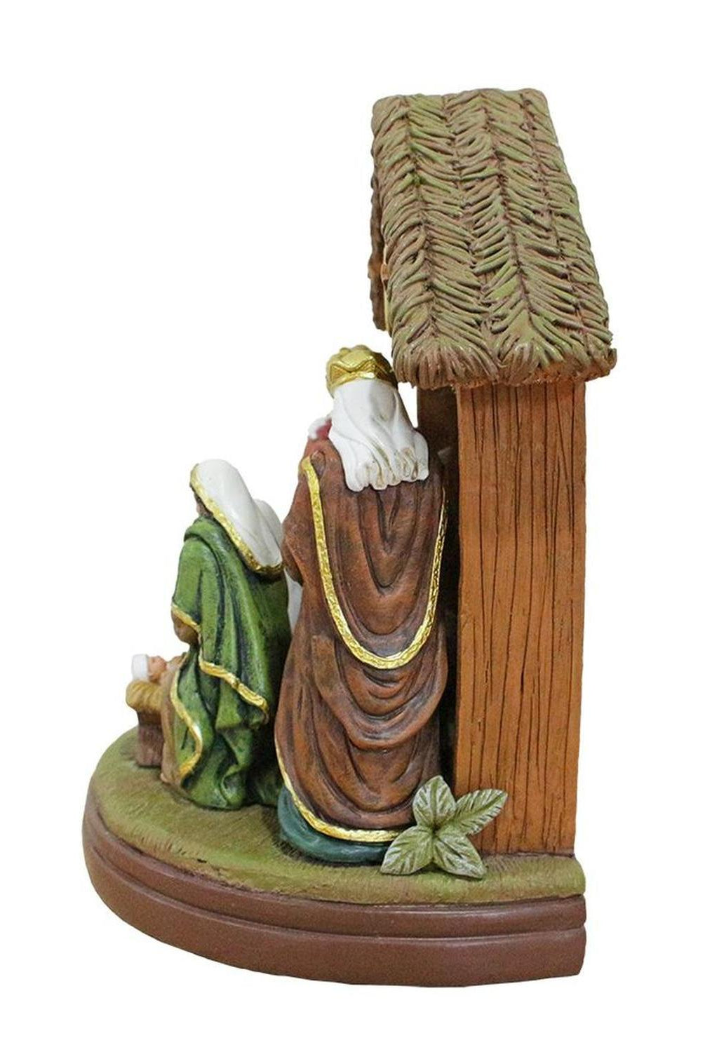 Radiant Nativity Scene Handcrafted Statue Figurine, 7" Birth of Jesus Christian Home Decoration
