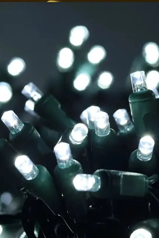 Shop For 70 5mm Cool White LED Christmas Lights, 4" Spacing