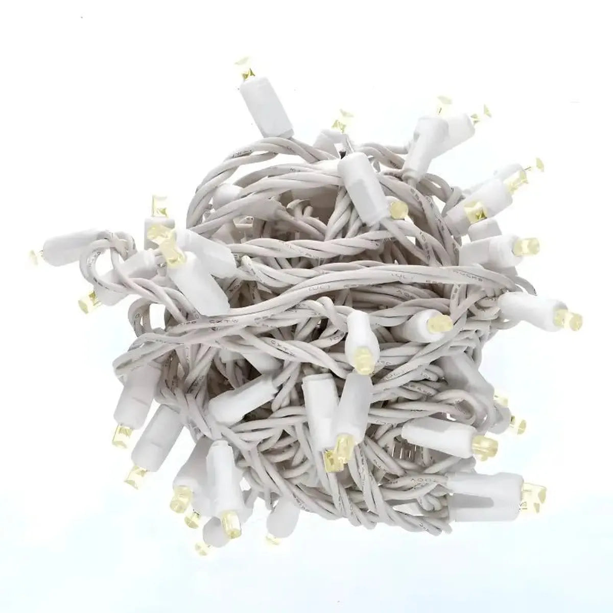 Shop For 70 5mm Warm White LED Christmas Lights, 4" Spacing, White Wire