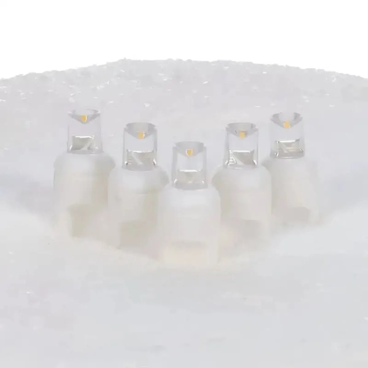 Shop For 70 5mm Warm White LED Christmas Lights, 4" Spacing, White Wire