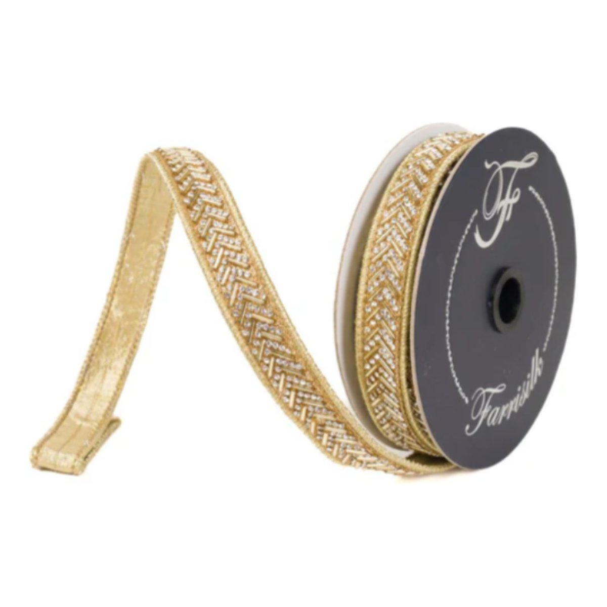 Shop For .75" Chevron Crystal Ribbon: Gold (5 Yards)