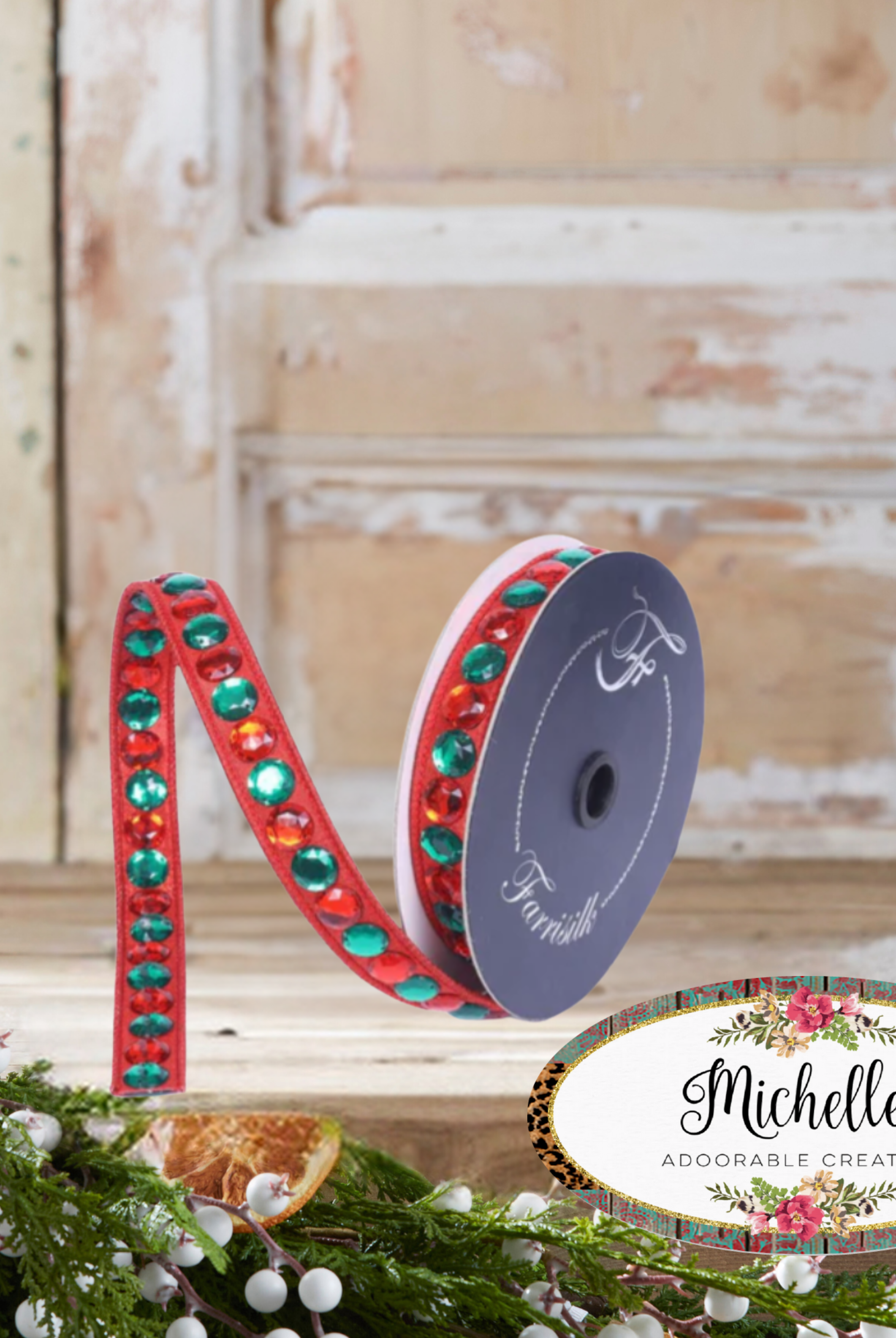 Shop For .75" Gumdrop Garland Ribbon: Red/Green (5 Yards)