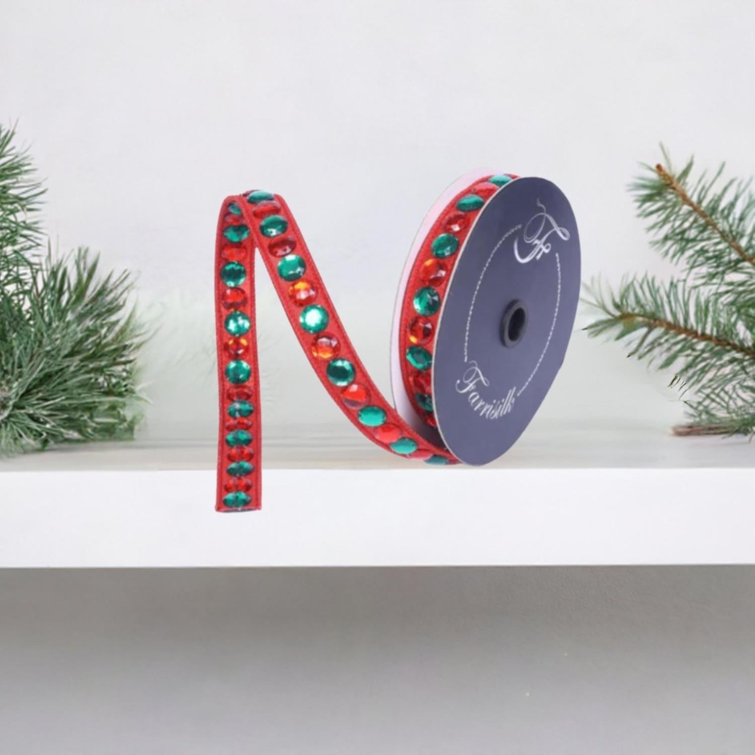 Shop For .75" Gumdrop Garland Ribbon: Red/Green (5 Yards)