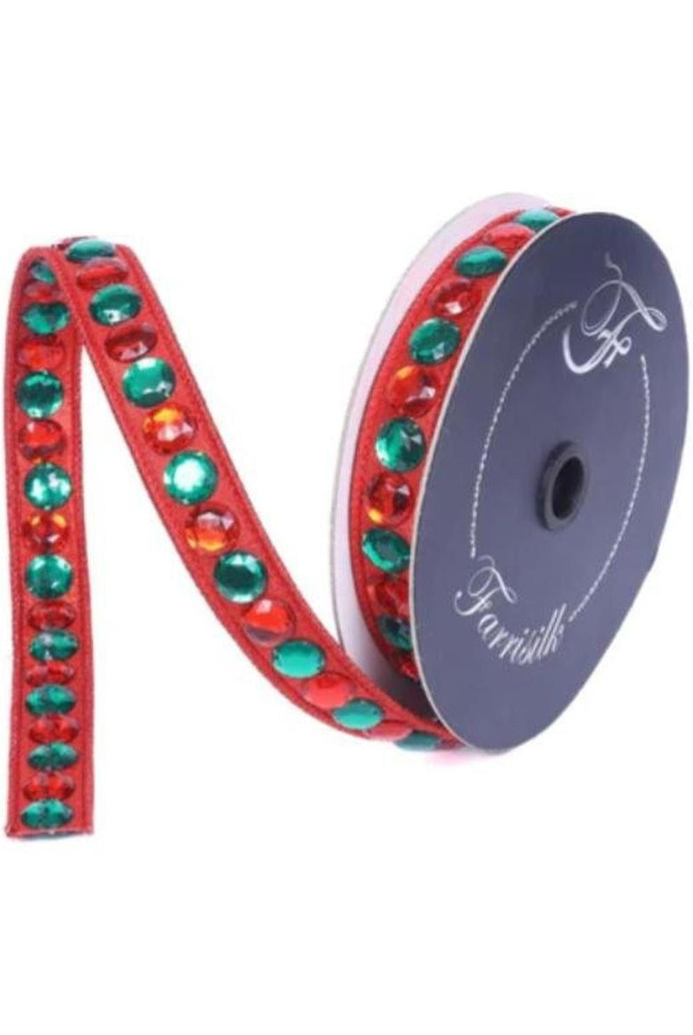 .75" Gumdrop Garland Ribbon: Red/Green (5 Yards)