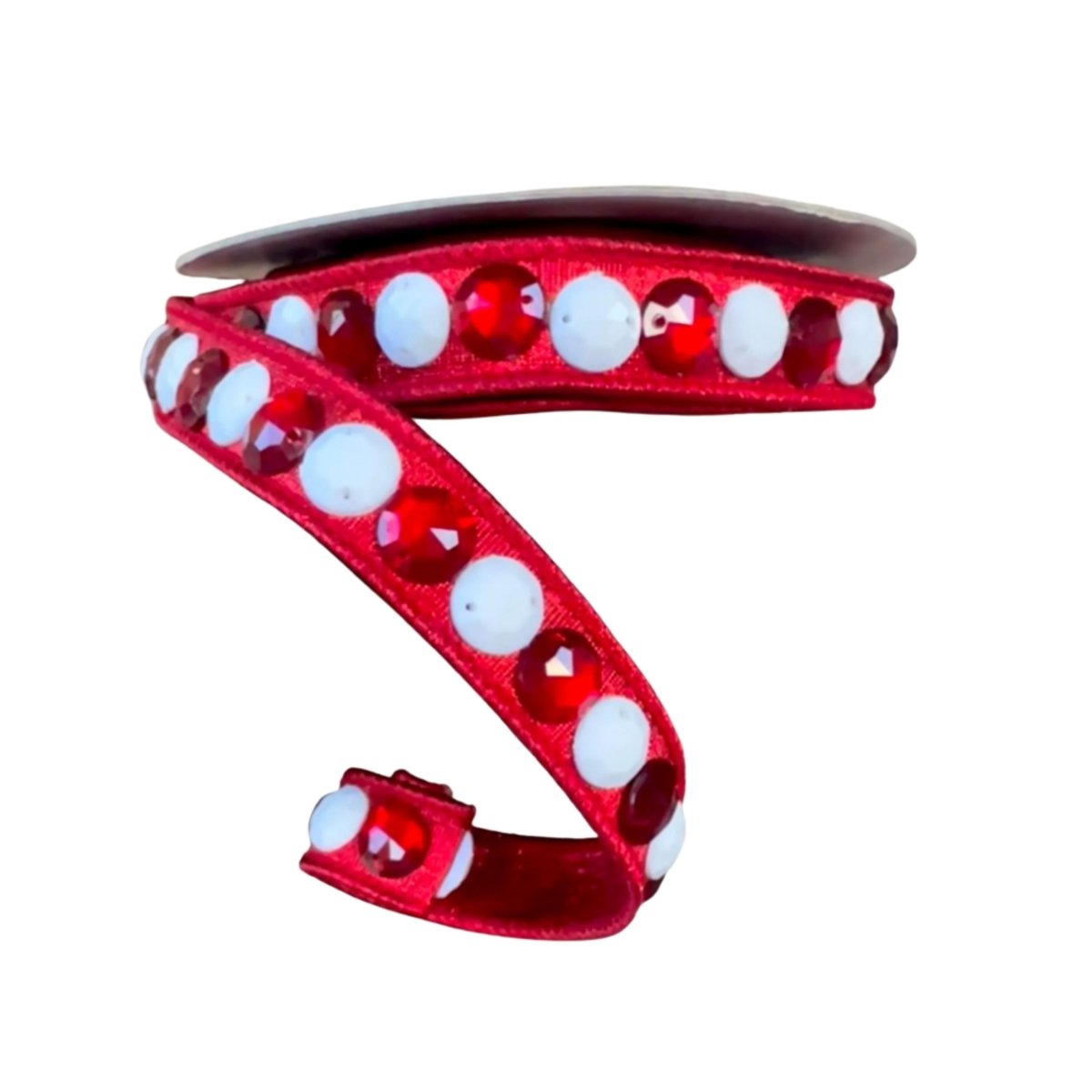 Shop For .75" Gumdrop Garland Ribbon: Red/White (5 Yards)