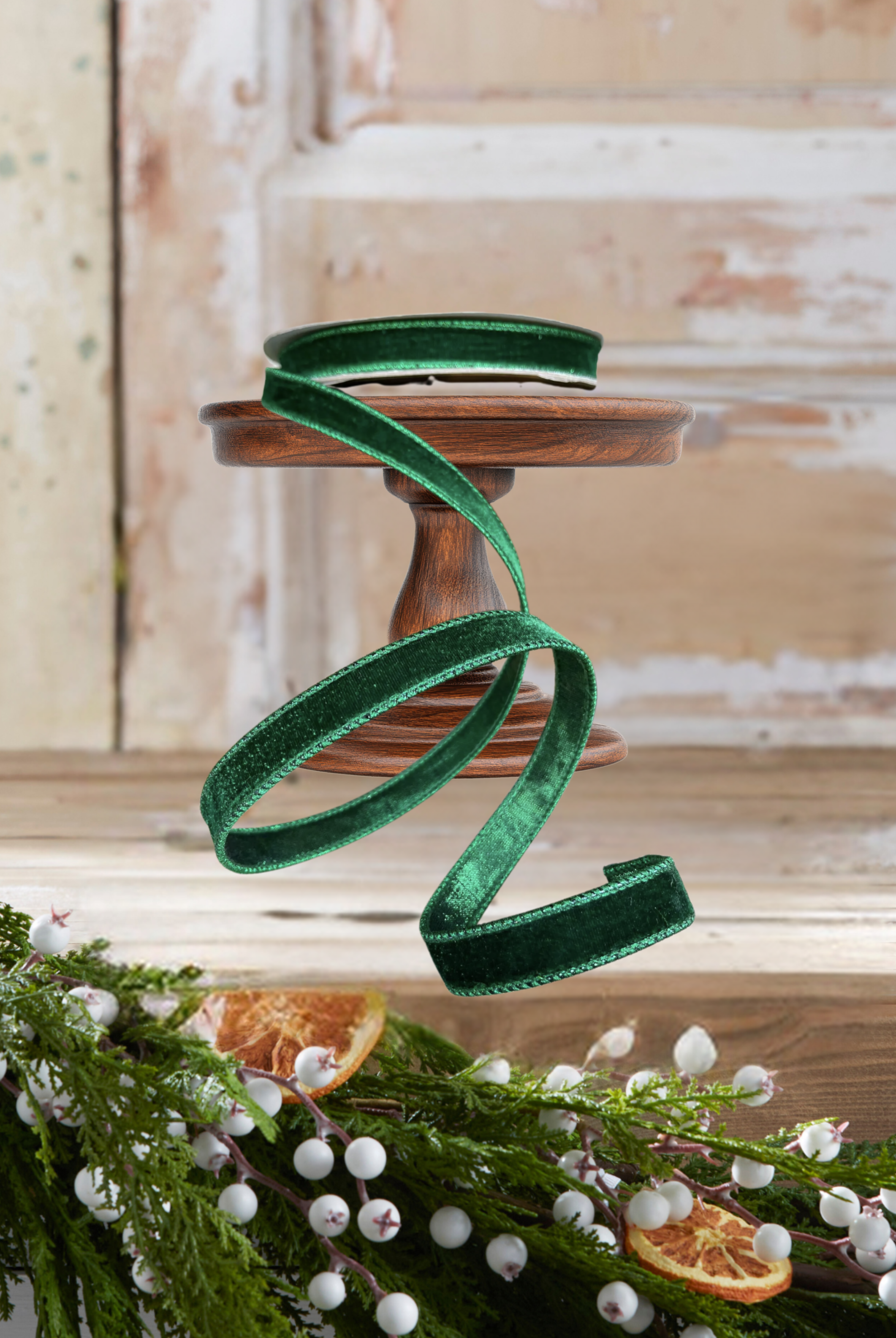 Shop For .75" Velvet Luster Ribbon: Emerald Green (10 Yards)