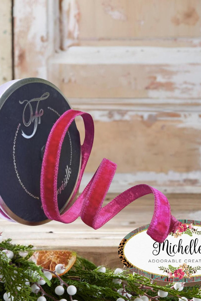 Shop For .75" Velvet Luster Ribbon: Hot Pink (10 Yards)