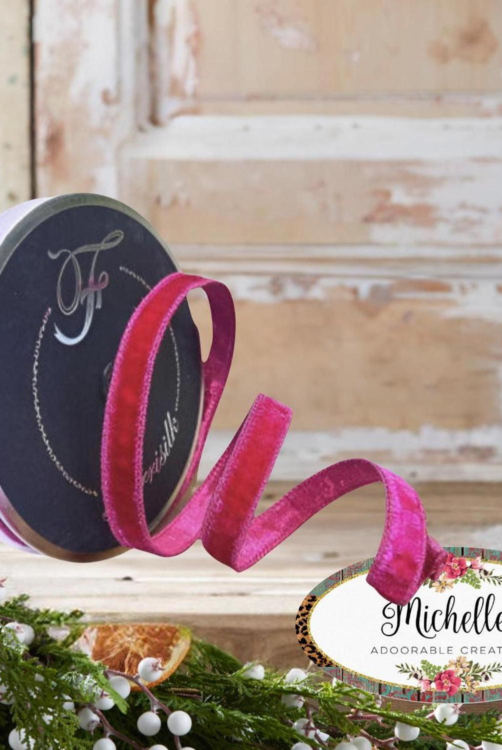 Shop For .75" Velvet Luster Ribbon: Hot Pink (10 Yards)