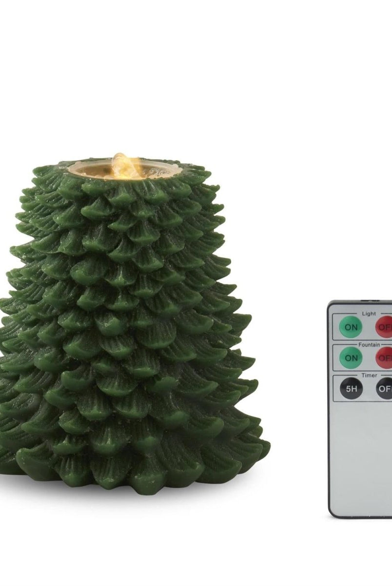 Shop For 7.75 Inch Green Christmas Tree LED Water Candle