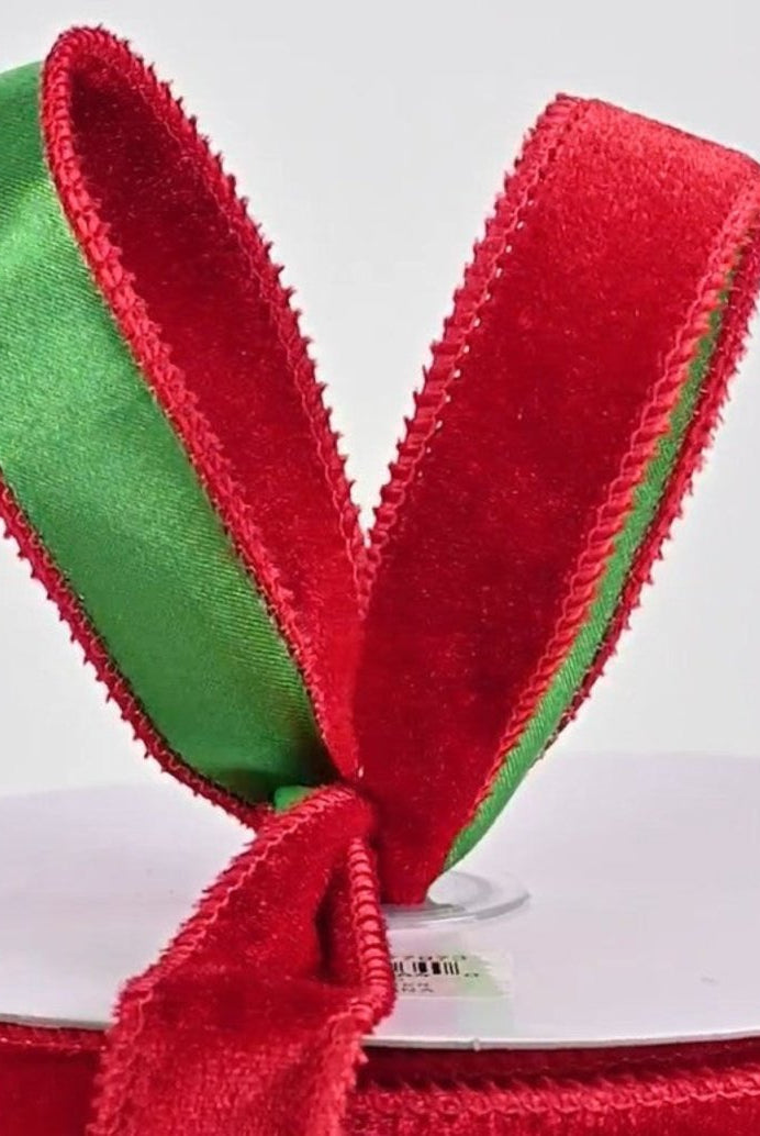 Shop For 7/8" Deluxe Velvet Satin Backing Ribbon: Red/ Green (10 Yards)