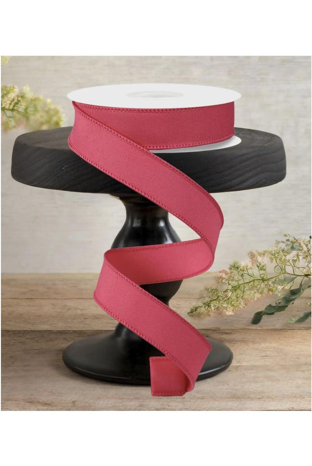 7/8" Diagonal Weave Ribbon: Hot Pink (10 Yards)