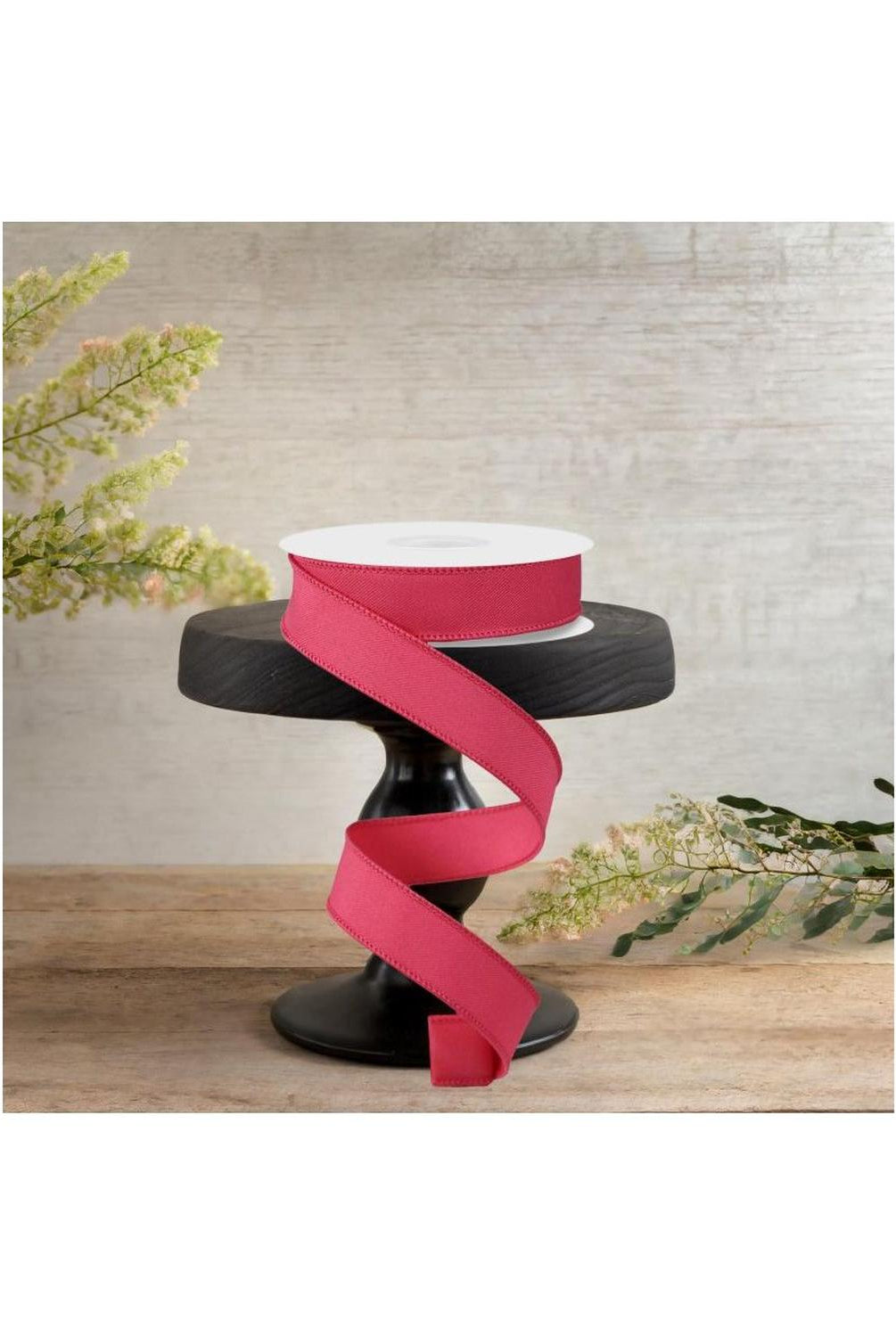 7/8" Diagonal Weave Ribbon: Hot Pink (10 Yards)